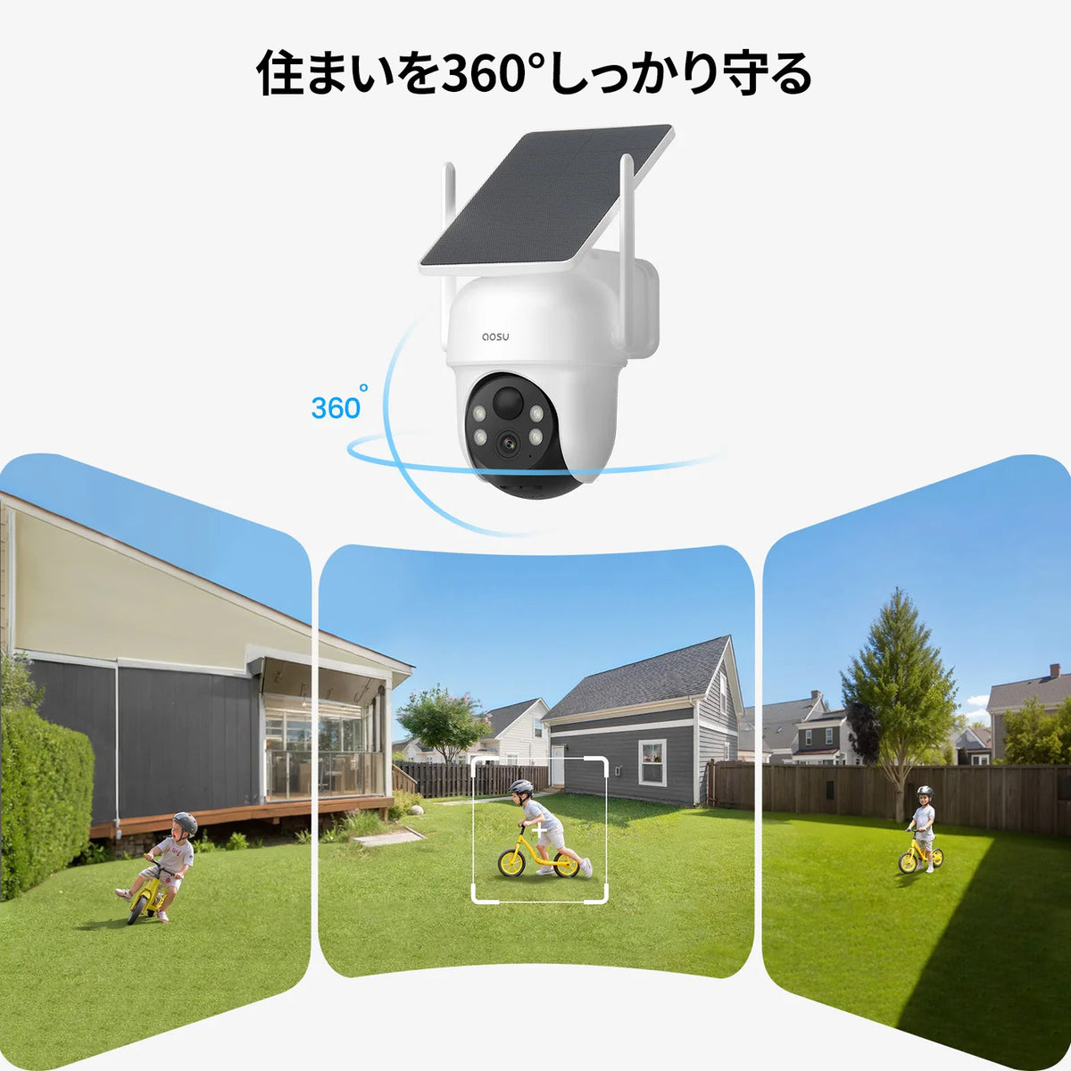ソーラーカメラ D1 クラシック(6 カメラ)+ ビデオドアベルプロ + フラッドライトカメラプロ + インドアカメラ P1 プロ