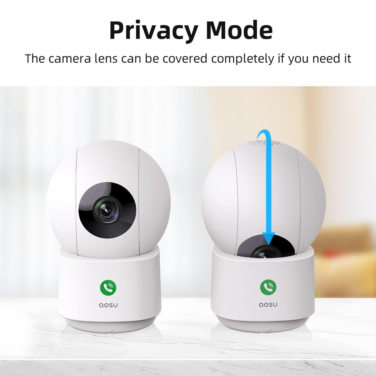 IndoorCam P1はプライバシーモードを備えています。